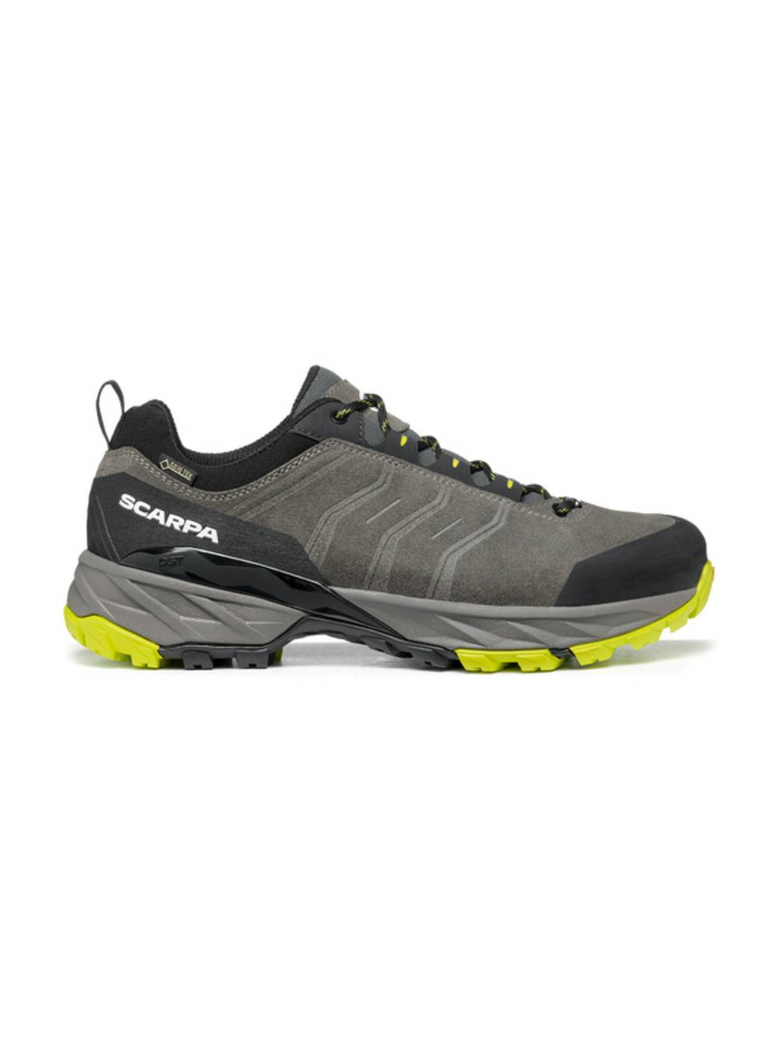 Bocanci trekking bărbați Scarpa Rush Trail GTX - Titanium/Lime